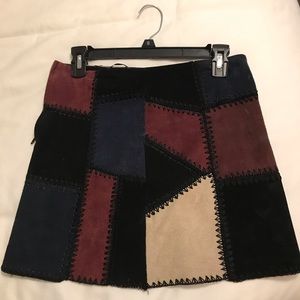 Zara Suede colorblock mini skirt !